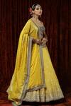 SHIKHAR SHARMA_Yellow Lehenga Cotton Shimmer Chanderi Embroidery Gota Work Blouse Set _at_Aza_Fashions
