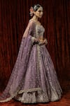 Shikhar Sharma Purple Lehenga Cotton Shimmer Chanderi Embroidery Gota Chevron Pattern Set at Aza Fashions Shikhar Sharma_Purple Lehenga Cotton Shimmer Chanderi Embroidery Gota Chevron Pattern Set _at_Aza_Fashions