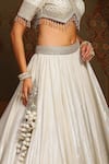 Shikhar Sharma_Silver Cotton Simmer Chanderi Embroidery Chandni And Badla Bridal Lehenga Set _at_Aza_Fashions