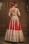 Shop_Shikhar Sharma_Red Net, Silk, Georgette, Chanderi Embroidery, Maharani Bridal Lehenga Set _at_Aza_Fashions