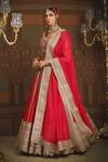Buy_Shikhar Sharma_Red Silk, Georgette Gulbahar Badla And Dori Embroidered Bridal Lehenga Set _Online_at_Aza_Fashions