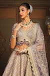 SHIKHAR SHARMA_Purple Silk Chanderi Embroidery Gota Scallop Grade Insignia Bridal Lehenga Set _at_Aza_Fashions