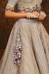 Buy_SHIKHAR SHARMA_Purple Silk Chanderi Embroidery Gota Scallop Grade Insignia Bridal Lehenga Set 