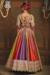 Shop_SHIKHAR SHARMA_Multi Color Silk Chanderi Embroidery Gota Twish Bridal Lehenga Set _at_Aza_Fashions