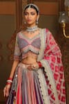 SHIKHAR SHARMA_Multi Color Silk Chanderi Embroidery Gota Twish Bridal Lehenga Set _at_Aza_Fashions