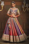 Buy_SHIKHAR SHARMA_Multi Color Silk Chanderi Embroidery Gota Twish Bridal Lehenga Set 