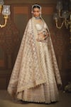 Buy_SHIKHAR SHARMA_Silver Cotton Simmer Chanderi Embroidery Insignia And Dori Bridal Lehenga Set _Online_at_Aza_Fashions