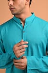 Kalp Blue Cotton Embroidery Aqua Tapestry Kurta Set at Aza Fashions Kalp_Blue Cotton Embroidery Aqua Tapestry Kurta Set _at_Aza_Fashions