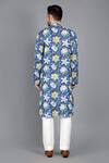 Shop Kalp Blue Cotton Embroidery Breath Of Blooms Hand Block Print Kurta Set at Aza Fashions Shop_Kalp_Blue Cotton Embroidery Breath Of Blooms Hand Block Print Kurta Set _at_Aza_Fashions