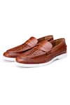 Shutiq_Brown Woven Mosso Leather Interwoven Shoes _Online_at_Aza_Fashions