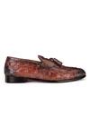Shutiq_Brown Woven Mulher Leather Interwoven Shoes _Online_at_Aza_Fashions