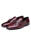 SHUTIQ_Wine Textured Nino Bordeaux Shoes _Online_at_Aza_Fashions