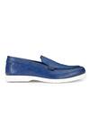 SHUTIQ_Blue Textured Leather Shoes_Online_at_Aza_Fashions