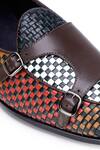 Shop_SHUTIQ_Multi Color Textured Sabaro Interwoven Shoes_Online_at_Aza_Fashions