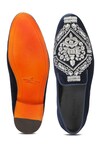 Shop_SHUTIQ_Blue Embroidered Velvet Shoes_at_Aza_Fashions