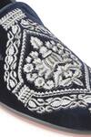Shop_SHUTIQ_Blue Embroidered Velvet Shoes_Online_at_Aza_Fashions