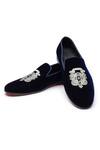 Buy_SHUTIQ_Blue Embroidered Zareer Shoes _at_Aza_Fashions