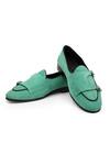 Buy_SHUTIQ_Green Basil Batwing Double Monk Shoes_at_Aza_Fashions