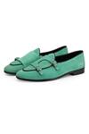 SHUTIQ_Green Basil Batwing Double Monk Shoes_Online_at_Aza_Fashions