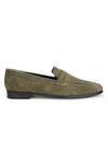 SHUTIQ_Green Basil Rawhide Cutwork Shoes_Online_at_Aza_Fashions