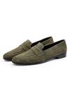 Shop_SHUTIQ_Green Basil Rawhide Cutwork Shoes_Online_at_Aza_Fashions