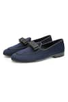 SHUTIQ_Blue Batwing Velvet Shoes _Online_at_Aza_Fashions