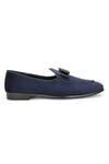 Buy_SHUTIQ_Blue Batwing Velvet Shoes _Online_at_Aza_Fashions