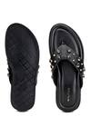 Shop_Shutiq_Black Skull Strap Studded Slippers _at_Aza_Fashions