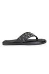 Shutiq_Black Skull Strap Studded Slippers _Online_at_Aza_Fashions