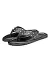 Shop_Shutiq_Black Skull Strap Studded Slippers _Online_at_Aza_Fashions
