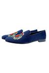 SHUTIQ_Blue Thread Botanical Embroidered Shoes_Online_at_Aza_Fashions