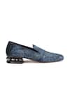 Buy_SHUTIQ_Blue Camasa Guam Floral Embossed Shoes_Online_at_Aza_Fashions