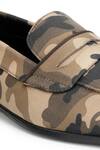 Shop_SHUTIQ_Green Cotton Handloom Camouflage Rawhide Print Shoes_Online_at_Aza_Fashions