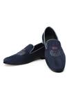 Buy_SHUTIQ_Blue Crown Laurus Embroidered Shoes_at_Aza_Fashions