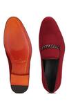 Shop_SHUTIQ_Wine Cuban Chain Embellished Shoes _at_Aza_Fashions