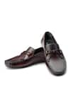 Buy_SHUTIQ_Wine Denali Leather Embossed Loafers _at_Aza_Fashions