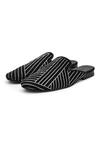 Shutiq_Black Hand Embroidered Abstract Linear Mules _Online_at_Aza_Fashions