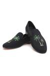 Buy_Shutiq_Black Hand Embroidered Acai Coal Coconut Tree Shoes _at_Aza_Fashions