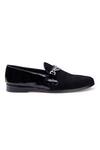 Buy_Shutiq_Black Embellished Alber Catena Chain Slip-on Shoes _Online_at_Aza_Fashions