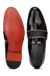 Shop_SHUTIQ_Black Embroidered Auric Cummerbund Leather Shoes_at_Aza_Fashions