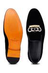Shop_SHUTIQ_Black Hand Embroidered Velvet Loafers _at_Aza_Fashions