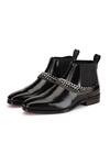 Shutiq Black Chain Gauche Detachable Embellished Boots Online at Aza Fashions Shutiq_Black Chain Gauche Detachable Embellished Boots _Online_at_Aza_Fashions