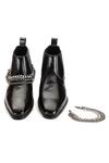 Shop Shutiq Black Chain Gauche Detachable Embellished Boots Online at Aza Fashions Shop_Shutiq_Black Chain Gauche Detachable Embellished Boots _Online_at_Aza_Fashions