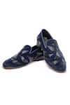 Buy_SHUTIQ_Blue Nalki Jordani Sphinx Embellished Velvet Shoes _at_Aza_Fashions