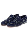 Buy_SHUTIQ_Blue Nalki Jordani Sphinx Embellished Velvet Shoes _Online_at_Aza_Fashions