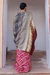 Shop_Geroo Jaipur_Magenta Gajji Silk Woven Gharchola Zari Pallu Saree With Unstitched Blouse Piece_at_Aza_Fashions