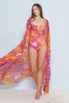 Limerick By Abirr N' Nanki_Pink Pixie Mosaic Print Cape _Online_at_Aza_Fashions