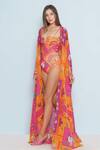Buy_Limerick By Abirr N' Nanki_Pink Pixie Mosaic Print Cape _Online_at_Aza_Fashions