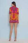 Shop_Limerick By Abirr N' Nanki_Pink Crepe Printed Mosaic Quinn Shorts _at_Aza_Fashions