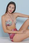 Shop_Limerick by Abirr N' Nanki_Pink 82% Polyester Printed Floral Halter Samar Cut-out Bikini Set  _Online_at_Aza_Fashions